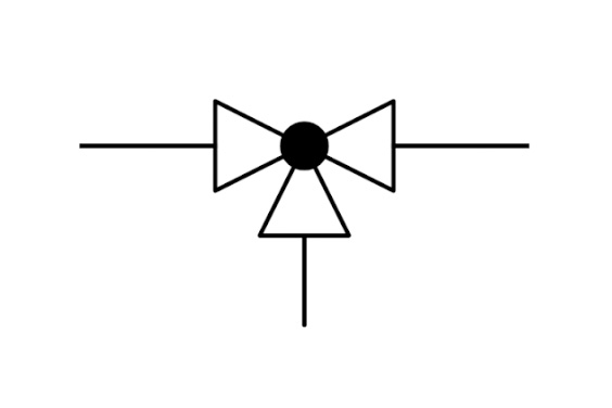 3-Wege-Ventil-Symbol