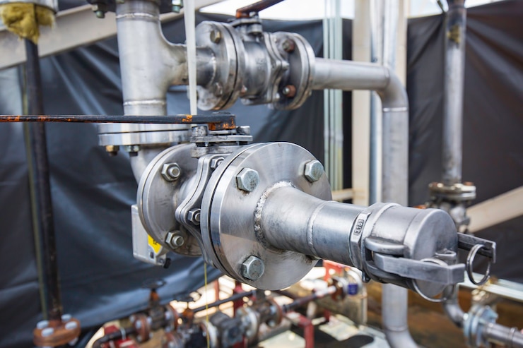 Steel piping flange valve